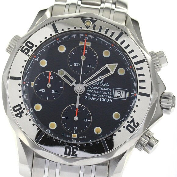 OMEGA Seamaster300 2598.80 Chronograph Date Navy Dial Automatic Men's - Picture 1 of 7